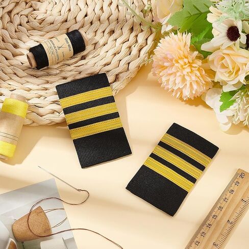Benecreat 2pcs atpaults place place plac ، atpaulets مع ثلاث لوحات كتف من Captain Captain for Pilots Insignia cosplay in Saudi Arabia