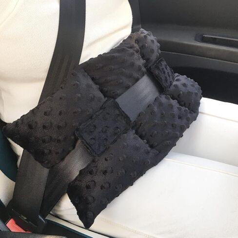 Ostomy Seat Belt Pillow Stoma Seatbelt Protector Ostomy Bag Cover Pillow for Driving Ileostomy Ostomy Support Pillow Urostomy Supplies Car Women Men Minky Dot Black in Kuwait