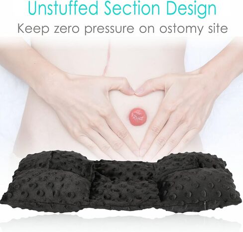 Ostomy Seat Belt Pillow Stoma Seatbelt Protector Ostomy Bag Cover Pillow for Driving Ileostomy Ostomy Support Pillow Urostomy Supplies Car Women Men Minky Dot Black in Kuwait