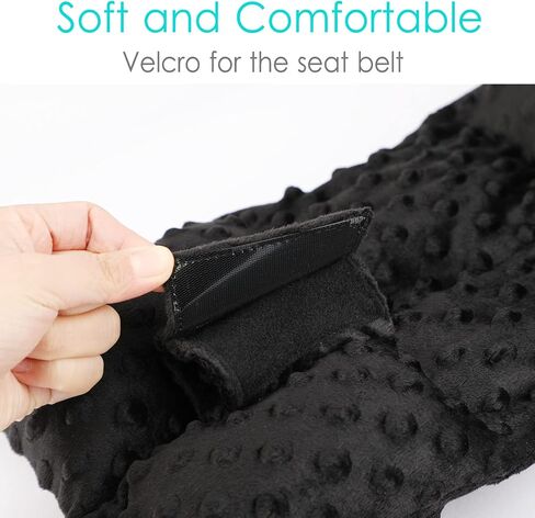 Ostomy Seat Belt Pillow Stoma Seatbelt Protector Ostomy Bag Cover Pillow for Driving Ileostomy Ostomy Support Pillow Urostomy Supplies Car Women Men Minky Dot Black in Kuwait
