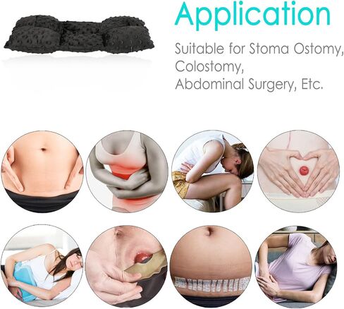 Ostomy Seat Belt Pillow Stoma Seatbelt Protector Ostomy Bag Cover Pillow for Driving Ileostomy Ostomy Support Pillow Urostomy Supplies Car Women Men Minky Dot Black in Kuwait