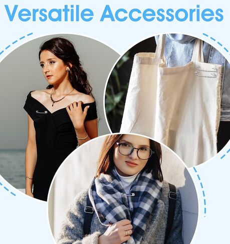 10Pcs Silver Safety Pins with Rhinestone, Decorative Brooches for Women Clothing, Suitable for Saree Skirts Sweater Scarf Lapel Hat Accessories in Kuwait