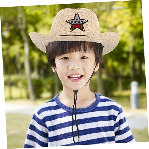 TOYANDONA Boy Girl Sun Pattern Breathable Boy Girl Cap for Outdoor Camping Picnics Uv Western Style Hat for Boys Girls Beige in Saudi Arabia