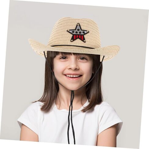 TOYANDONA Boy Girl Sun Pattern Breathable Boy Girl Cap for Outdoor Camping Picnics Uv Western Style Hat for Boys Girls Beige in Saudi Arabia