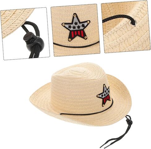 TOYANDONA Boy Girl Sun Pattern Breathable Boy Girl Cap for Outdoor Camping Picnics Uv Western Style Hat for Boys Girls Beige in Saudi Arabia