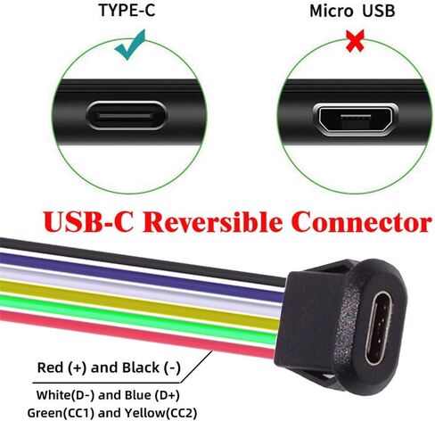 NFHK 5 قطعة/المجموعة لتقوم بها بنفسك OEM نوع C أنثى المقبس إلى 4Pin رأس كابل الملعب = 2.0 مللي متر مزلاج جبل نوع تيار مستمر 5 فولت الطاقة in Kuwait