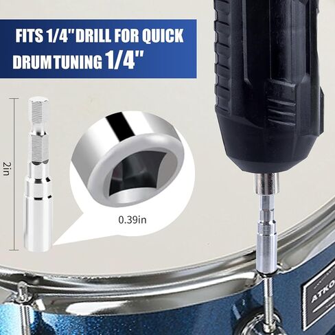 Drum Key Drill Bit Set of 4, 3 Standard Square Lug Drum Key and 1 Fast Rotary Drum Keys for Tuning Drums, Stainless Steels Drum Tuning Key in Kuwait