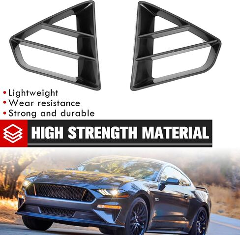 HAKA Tough Front Grille Inserts for Ford Mustang GT 2018-2023 ، ملحقات إدراج مصبغة المبرد المعدلة ، استبدل P/N #JR3B-8200-AB ، الأسود واليسار واليمين ، 2 مساءً in Saudi Arabia