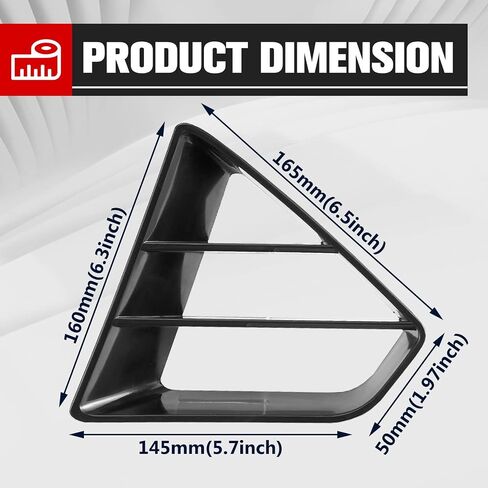 HAKA Tough Front Grille Inserts for Ford Mustang GT 2018-2023 ، ملحقات إدراج مصبغة المبرد المعدلة ، استبدل P/N #JR3B-8200-AB ، الأسود واليسار واليمين ، 2 مساءً in Saudi Arabia