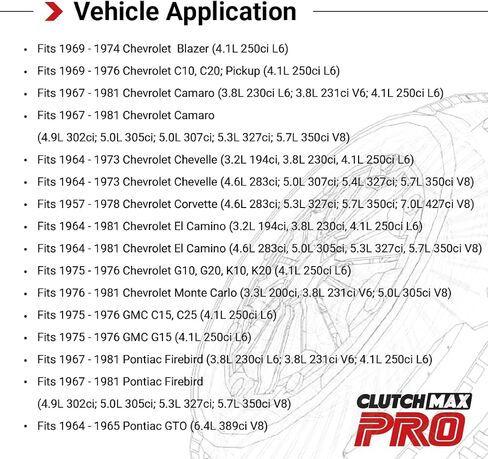 CMP Stage 3 Race Clutch Kit with Flywheel Fits Chevy 69-74 Blazer C10 C20 Pickup Camaro Chevelle El Camino 57-84 Corvette ، Pontiac 67-81 Firebird 64-72 GTO ، GMC 75-76 C15 G15 3.2L 3.8L 4. in Saudi Arabia