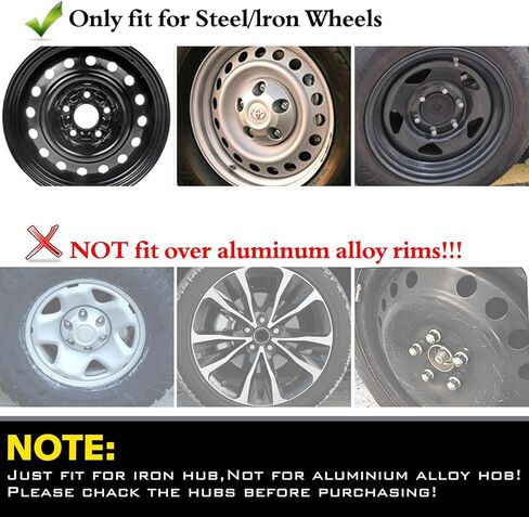 AUTOWIKI Hubcaps 14 Inch 4 Pcs Wheel Covers Compatible with 14" Cars SUV Truck Wheels (Style 5049 - Silver) in Kuwait