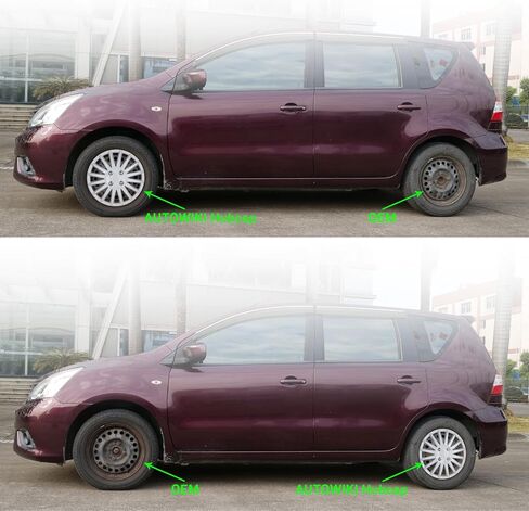 AUTOWIKI Hubcaps 14 Inch 4 Pcs Wheel Covers Compatible with 14" Cars SUV Truck Wheels (Style 5049 - Silver) in Kuwait