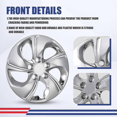 ROXX 4Pcs Set 15inch Wheel Rim Cover Hubcaps Replacement for Honda Civic 2013-2015, 2006-2011(Only Fit for Steel Wheels), Snap On Car Truck SUV Hub Cap(5105, Black Lacquer) in Saudi Arabia
