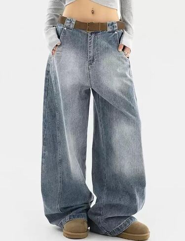 Barrel Baggy Jeans for Women Men Wide Leg Low Rise Jeans Loose Oversized Boyfriend Pants Aesthetic Clothes in Saudi Arabia