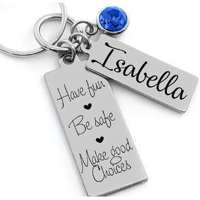 Teenage Girl Gift - First Time Driver - Sweet 16 Birthday - Personalized Keychain - Be Safe Key Chain - Pick your saying! in Saudi Arabia