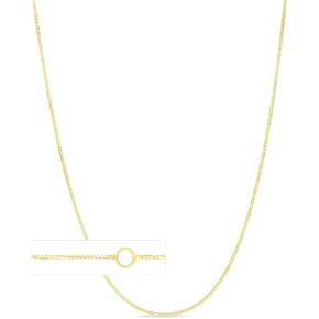 Floreo 14k Yellow Gold or White Gold 0.6mm Single Extendable Solid Box Chain Adjustable Necklace, 16" - 18 Inch in Kuwait