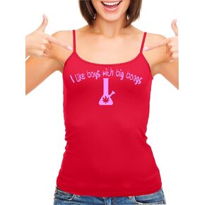 Knaughty Knickers I Like Boys with Big Bongs Pot Weed Red Camisole Tank Top in Kuwait