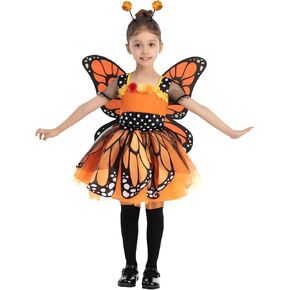 Spooktacular Creations Child Child Girls Butterfly Costume ، Feardlers Butterfly Wound W/Wings Beadband for Kids Halloween Girls in Kuwait