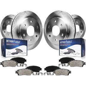 Detroit Axle - 8pc Brake Kit for Ford 2015 2016 2017 F-150 [Electronic Parking Brakes] Disc Brake Rotors Ceramic Brakes Pads with Hardware Replacement : 13.78" inch Front and 13.23" inch Rear Rotor in Saudi Arabia