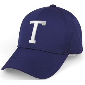 Daxton Performance Cool Tech Baseball Hat Alphabet Initial with Silver Letters in Saudi Arabia