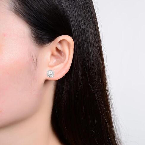 1 to 6 Carat IGI CERTIFIED LAB GROWN Cushion Halo Diamond Earrings 14K Gold Value Collection Screw Back Screw Back (I-J Color SI1-SI2 Clarity) in Saudi Arabia