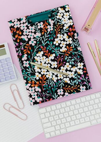 Kate Spade New York Clipboard Folio with Low Profile Clip, Professional Padfolio Includes Lined Notepad, Pen Loop, and Pocket, Grand Plaid Duo in Saudi Arabia