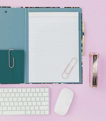 Kate Spade New York Clipboard Folio with Low Profile Clip, Professional Padfolio Includes Lined Notepad, Pen Loop, and Pocket, Grand Plaid Duo in Saudi Arabia