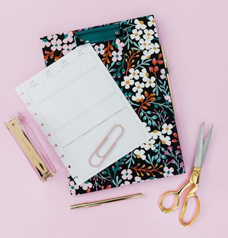 Kate Spade New York Clipboard Folio with Low Profile Clip, Professional Padfolio Includes Lined Notepad, Pen Loop, and Pocket, Grand Plaid Duo in Saudi Arabia