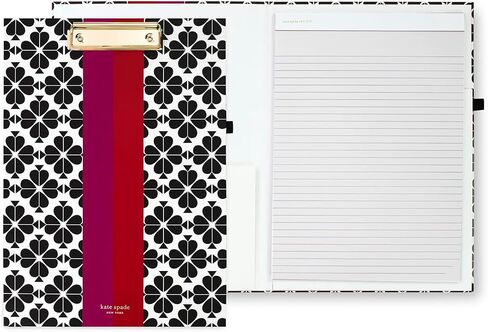 Kate Spade New York Clipboard Folio with Low Profile Clip, Professional Padfolio Includes Lined Notepad, Pen Loop, and Pocket, Grand Plaid Duo in Saudi Arabia