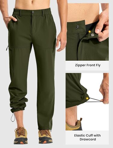 TBMPOY Men's Lightweight Hiking Pants Quick Dry 4 Pockets Stretch Water Resistant Travel Fishing Convertible Zip Cargo Jogger in Saudi Arabia