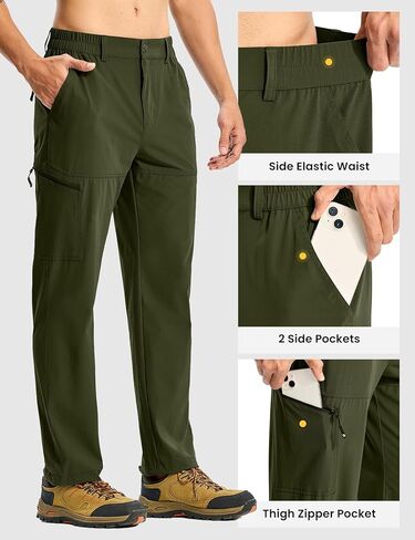 TBMPOY Men's Lightweight Hiking Pants Quick Dry 4 Pockets Stretch Water Resistant Travel Fishing Convertible Zip Cargo Jogger in Saudi Arabia
