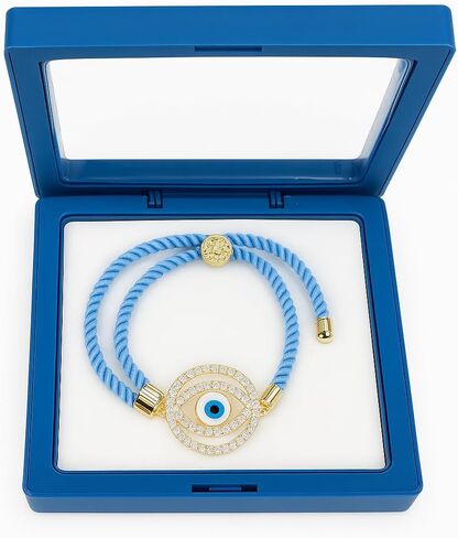 Elegant BLUE Thread Designer Rakhi Bracelet with Gold-Tone Crystal Centerpiece for Men – Handmade Raksha Bandhan Gift in Kuwait
