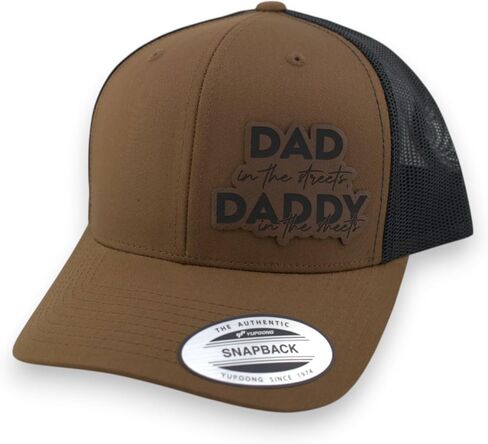 أبي في الشوارع Daddy in the Sheets Trucker Hat - قبعة Babseball القابلة للتعديل مع رقعة جلدية in Saudi Arabia