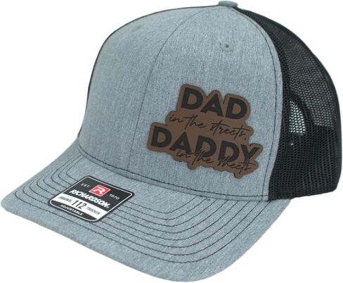 Dad in The Streets Daddy in The Sheets Trucker Hat - Adjustable Babseball Cap with Leather Patch in Saudi Arabia