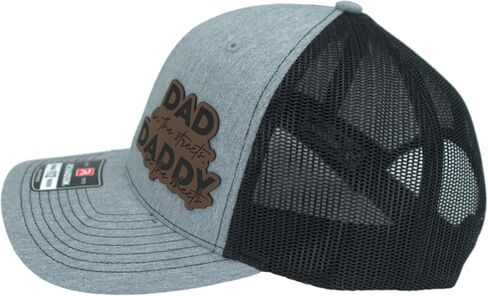 Dad in The Streets Daddy in The Sheets Trucker Hat - Adjustable Babseball Cap with Leather Patch in Saudi Arabia