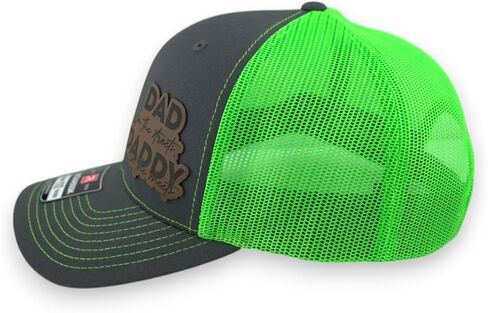 Dad in The Streets Daddy in The Sheets Trucker Hat - Adjustable Babseball Cap with Leather Patch in Saudi Arabia