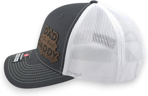 Dad in The Streets Daddy in The Sheets Trucker Hat - Adjustable Babseball Cap with Leather Patch in Saudi Arabia