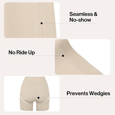 Boy Shorts Underwear For Women, No Show Boxer Briefs Women,Anti Chafing shorts, High Waisted Boyshorts Panties in Saudi Arabia