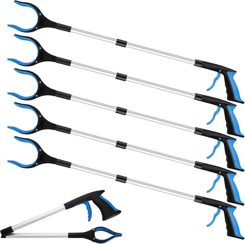 6 قطع من أداة الوصول للمسنين من تيسكو، فك دوار مضاد للانزلاق 360 درجة مع قبضة قوية وعصا التقاط عالية التحمل لتمديد ذراع المساعدة لكبار السن (أزرق، كلاسيكي) in Kuwait