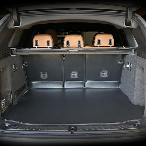 لعام 2019-2024 2025 2026 BMW X7 Trunk Mat & Backrest حصيرة- مخصصة لبطانة البضائع الجلدية PU المخصصة وحامي مسند الظهر الخلفي- جميع الحصير البضائع الطقس لـ BMW X7 2019-2025 2026 in Kuwait