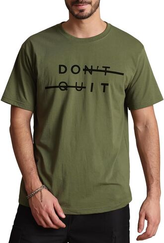 Aiyino Men's Graphic Tees Short Sleeve Don't Quit Letter Print Top Crewneck Casual Regular T-Shirt for Men in Saudi Arabia