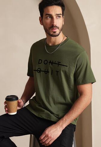 Aiyino Men's Graphic Tees Short Sleeve Don't Quit Letter Print Top Crewneck Casual Regular T-Shirt for Men in Saudi Arabia