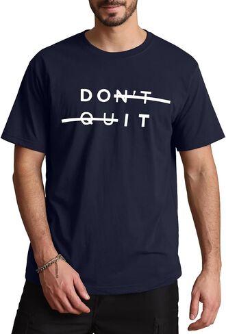 Aiyino Men's Graphic Tees Short Sleeve Don't Quit Letter Print Top Crewneck Casual Regular T-Shirt for Men in Saudi Arabia