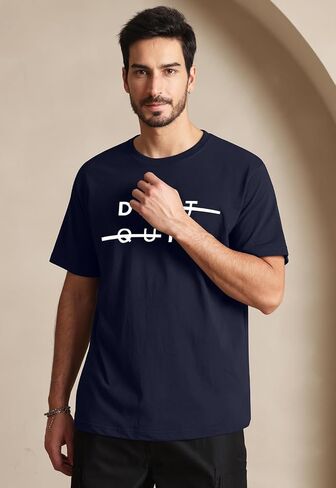Aiyino Men's Graphic Tees Short Sleeve Don't Quit Letter Print Top Crewneck Casual Regular T-Shirt for Men in Saudi Arabia