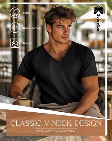 3 Pack Men's Big and Tall Cotton Shirts M-7XL Soft V Neck Shirt Plus Size Short Sleeve Tee Summer Casual Tops in Saudi Arabia