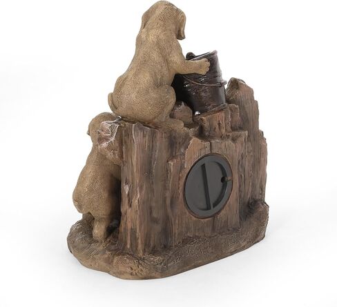 Hand Crafted Weather Resistant Floor Fountain with Light, 22.75" High, Light Brown in Kuwait