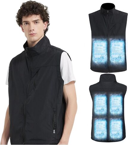 Work Cooling Vest for Men and Women, with 24 Ice Bags Cool Lightweight Fishing Vest, 6 Cooling Zones in Saudi Arabia