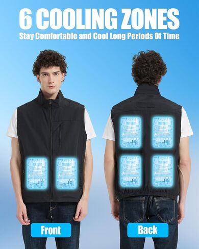 Work Cooling Vest for Men and Women, with 24 Ice Bags Cool Lightweight Fishing Vest, 6 Cooling Zones in Saudi Arabia