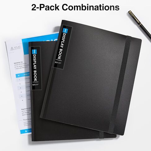Sooez 72 Pocket Binder with Plastic Sleeves & Elastic Band, Large Capacity 8.5x11 Presentation Book Display 144 Pages, Art Portfolio Document Folder with Clear Sheet Protectors for Office School in Saudi Arabia