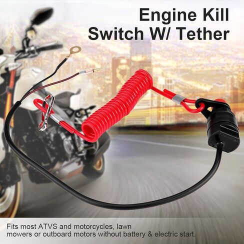 Emergency Engine Kill Switch, Outboard Engine Kill Switch Motorcycle Outboard Lawn Mowers Emergency Engine Kill Stop Switch W/Tether Lanyard Cord in Saudi Arabia